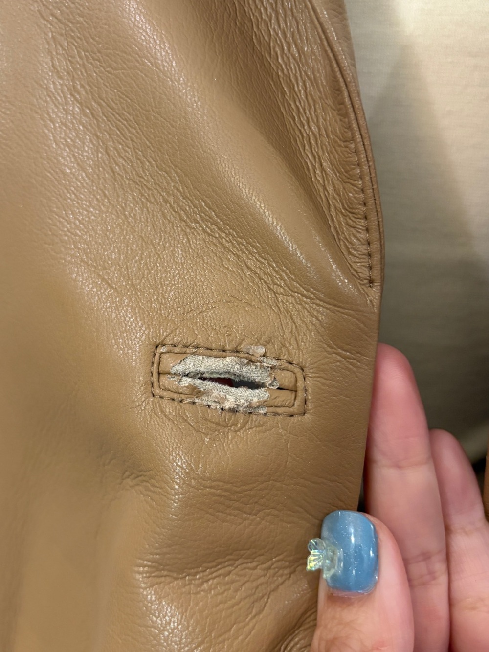 Aritzia Wilfred Memories Vegan Leather Blazer Constant Camel Size S fall season - Picture 7 of 15